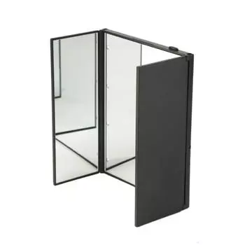 Складное косметическое настольное косметическое зеркало с 8 светодиодами и подсветкой One Size чёрный