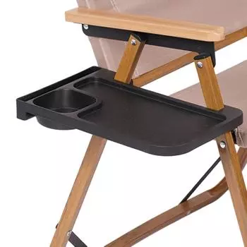 Складное кресло для отдыха, держатель для напитков, портативное кресло для отдыха, подстаканник для телефона, многоцелевой для рыбалки, кемпинга, пляжного кресла чёрный