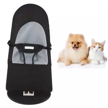 Складное кресло-качалка для собак, моющееся, регулируемое по высоте, переносное кресло-качалка для домашних животных, для маленьких собак, щенков, кошек, черная хлопковая ткань