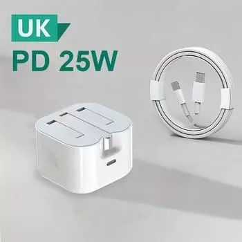 Складное крошечное зарядное устройство USB C для Великобритании QC3.0 быстрая зарядка PD 25 Вт Type C быстрая зарядка дорожное настенное зарядное устройство адаптер питания для iPhone 16 15