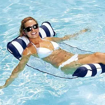 Складное надувное сиденье для бассейна, летнее плавающее сиденье в воде One size синий