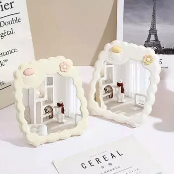 Складное настольное зеркало-подставка с рисунком, персонализированное зеркало для макияжа для женщин и девочек жёлтый