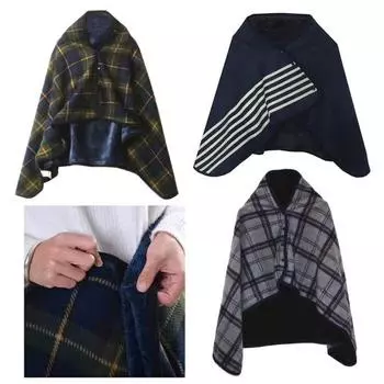 Складное одеяло Yousheng с пуговицами, клетчатым узором, двухслойное, теплое для дома, офиса, автомобиля, чтения телевизора, путешествий, уютное одеяло-одеяло S