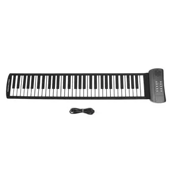 Складное пианино для детей, 61 клавиша, электронная утолщенная портативная складная клавиатура с возможностью подзарядки через USB