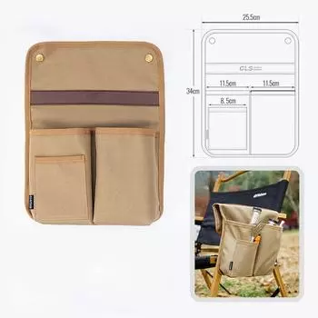 Складное походное кресло Карман Сумка для хранения рыболовных снастей Водоотталкивающая ткань Оксфорд Органайзер с несколькими карманами Аксессуар для улицы хаки