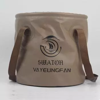 Складное рыболовное ведро 840D с сеткой-клипсой, многофункциональное, удобное, водонепроницаемое, для кемпинга, рыбалки, ведро для воды 10L 25x20CM жёлтый