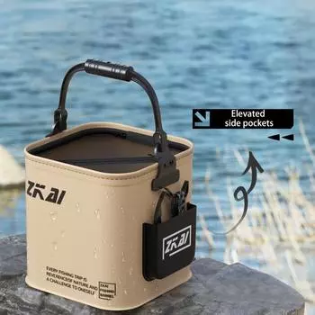 Складное рыболовное ведро 8 л с утолщенной кромкой 3D утолщение EVA водонепроницаемое многофункциональное рыболовное ведро для кемпинга на открытом воздухе