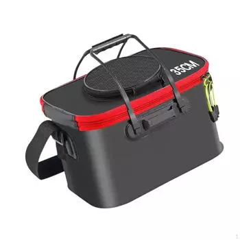 Складное рыболовное ведро для рыбалки на открытом воздухе чёрный