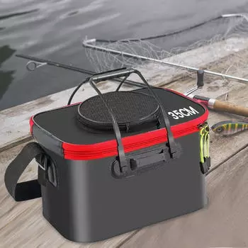 Складное рыболовное ведро EVA Fish Прочное складное многофункциональное с ручками на плечо чёрный