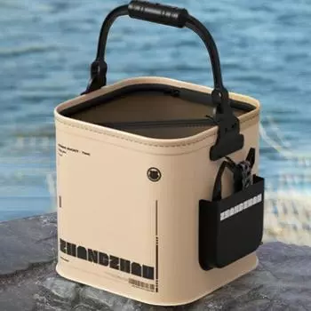 Складное рыболовное ведро объемом 8 л, прочное ведро для переноски рыбы на открытом воздухе, ведро большой емкости для переноски, ведра для кемпинга и рыбалки светло-желтого