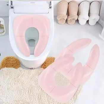 Складное сиденье для унитаза, переносное моющееся сиденье для унитаза из полипропилена с нескользящей накладкой и противоскользящей пряжкой для 1-6 человек