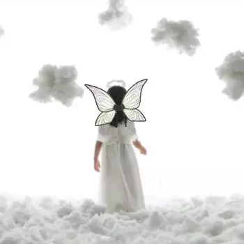 Складное сказочное крыло бабочки ангельское крыло для детей и взрослых, нарядное платье, костюм, реквизит для фотосессии на Хэллоуин, косплей белый