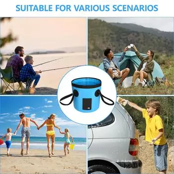 Складное тканевое ведро 12 л, складная круглая ванна для уборки дома, экономящая место, уличный водонапорный горшок, ведро для воды чёрный