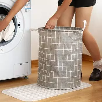 Складное ведро для хранения грязной одежды с героями мультфильмов, ткань из хлопка и льна, игрушки для животных, водонепроницаемая бытовая корзина, корзина для одежды, корзина для грязной одежды One Size чёрный