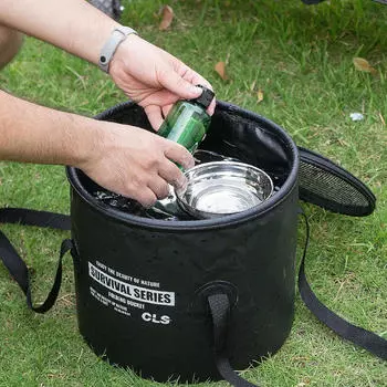 Складное ведро для кемпинга, многофункциональная раковина для умывания, складная для воды на открытом воздухе хаки