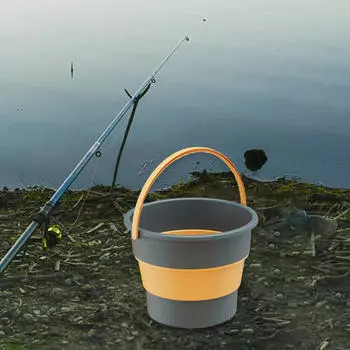 Складное ведро для мытья автомобиля, легкая, удобная корзина с ручкой, портативная, складная синий