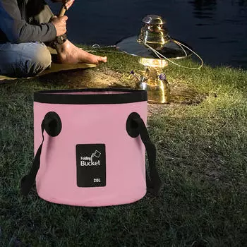 Складное ведро для рыбалки, портативное складное хранилище для воды для путешествий розовый