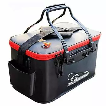 Складное ведро для рыбы 11-35 л, многофункциональная рыболовная сумка из ЭВА для хранения живой рыбы, контейнер для рыбы, 5 размеров S чёрный