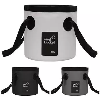 Складное ведро для рыбы объемом 10/12/18/20/25 л, многофункциональное наружное ведро для воды, цельное ведро с ручками для хранения рыбы на открытом воздухе Black