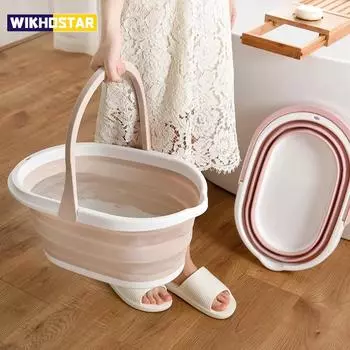 Складное ведро для швабры, портативное складное ведро для мытья автомобиля, уличный умывальник с ручкой, складное ведро для швабры