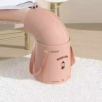 Складное ведро для ванночки для ног с 5-слойной изоляцией, переносной мешок для замачивания, водонепроницаемый дизайн, ведро для спа-ванны для ног розовый