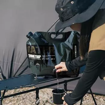 Складное ведро для воды 8 л, универсальный контейнер для воды, портативный складной чехол без утечек с краном для пеших прогулок, пикника чёрный