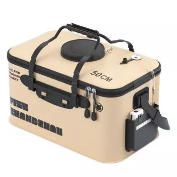 Складное ведро для живой рыбы для улицы - Утолщенный, прочный бак для защиты рыбы 12L without handle хаки