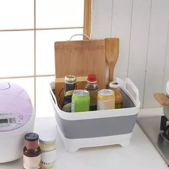 Складное ведро, компактная мойка для овощей с ручками, складная кухонная мойка большой емкости