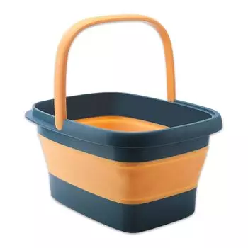 Складное ведро Nicheez 15 литров с ручкой, легкое, компактное, для ванночки для ног, удобное для хранения, кемпинга и отдыха на природе (синий) синий