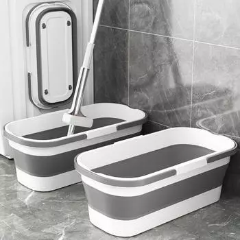 Складное ведро, портативное складное ведро, автомойка, силиконовая бочка для мытья, складное ведро для швабры для кемпинга серый