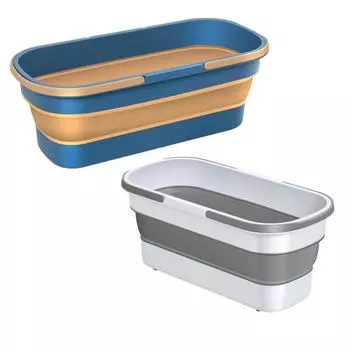 Складное ведро, портативное складное ведро, умывальник для автомобиля, силиконовое ведро для мытья, складное ведро для кемпинга и дома, швабра для чистки светло-серый