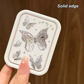 Складное зеркало для макияжа Butterfly Flip-Top, портативное карманное зеркало для женщин, прямоугольное косметическое зеркало с расческой