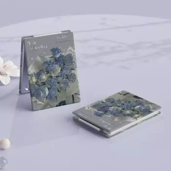 Складное зеркало для макияжа из ПУ, складное прямоугольное карманное зеркало, складное косметическое зеркало, туалетные принадлежности style 3