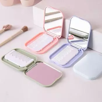 Складное зеркало для макияжа, квадратное, складная расческа, инструменты для макияжа, маленькое зеркало для девочек чёрный