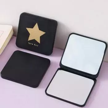 Складное зеркало для макияжа, мини-квадратное косметическое зеркало, портативное ручное зеркало, двустороннее компактное зеркало, карманное косметическое зеркало