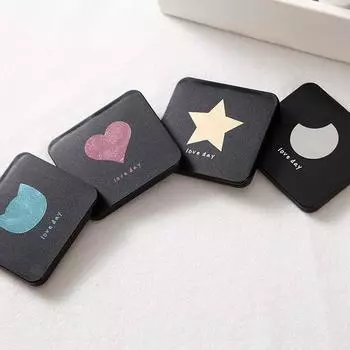 Складное зеркало для макияжа, мини-квадратное зеркало для макияжа, портативные ручные зеркала синий