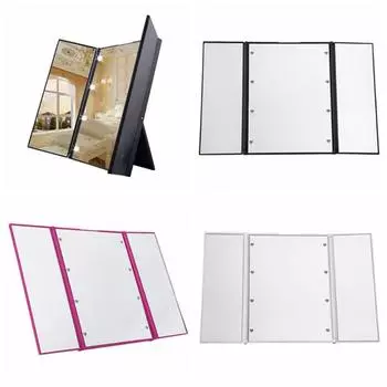 Складное зеркало для макияжа с подсветкой Складное компактное зеркало для женщин и мужчин 8 светодиодных зеркал для путешествий и дома