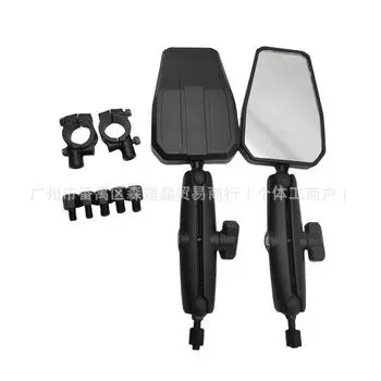 Складное зеркало заднего вида для мотоцикла Adventure ADV для внедорожников white glass чёрный