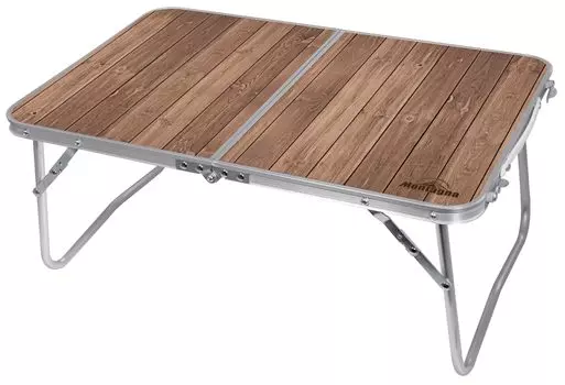 складной алюминиевый низкий столик примерно Ш60 x Г40 x 4539 montagna] Имитация дерева, текстура древесины, высота 25,5 см (при использовании)