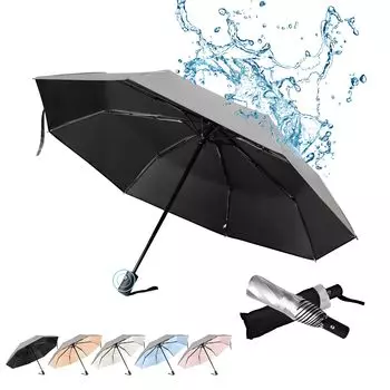 Складной автоматический полностью затемняющий зонт с титановым серебром, большой, с одним стаканом воды, 8 спицами, мужской зонт, открывается/закрывается, покрытие, многоцветный,