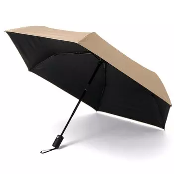 Складной автоматический ультралегкий зонт HARERU 270 г для солнечного или дождливого стекла японской компании, зонтик, открывается/закрывается одним нажатием (97см / / Прочный), бежевый