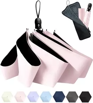 Складной автоматический зонт для солнечной или дождливой погоды, складной компактный складной УФ-светильник, складной GDEEL [стандарт JIS], зонтик, One-Touch розовый