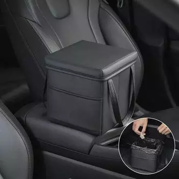 Складной автомобильный багажник, большая вместимость, многофункциональная сумка для хранения инструментов, укладка, уборка, автомобильный мусорный бак, кожаное автомобильное кресло из искусственной кожи чёрный