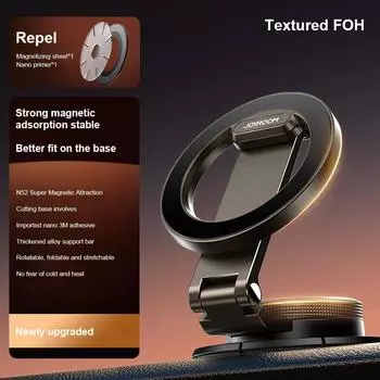 Складной автомобильный держатель для мобильного телефона, магнитный автомобильный держатель для телефона, вращающийся на 360 градусов, складной кронштейн для телефона GPS для iPhone 15 14 13 ProMax чёрный