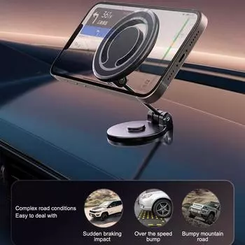 Складной автомобильный держатель, вращающийся на 360°, регулируемый магнитный держатель для телефона, мини-держатель для мобильного телефона из сплава для автомобильного навигационного кронштейна