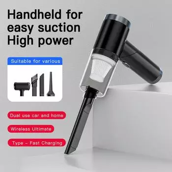 Складной автомобильный пылесос, мощная машина для уборки бытовой техники, беспроводной портативный мини-пылесос для автомобиля белый
