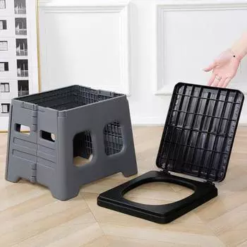 Складной автомобильный туалет Yousheng с крышкой, портативный туалет с защитой от запаха, универсальный подкладной горшок для кемпинга, путешествий, экономящий место, походный туалет серый