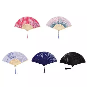 Складной бамбуковый веер для рук, китайский японский веер для детей, антикварный складной веер для подарков