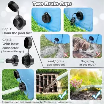 Складной бассейн для собак, складной бассейн для собак, портативный детский бассейн, бассейн для домашних животных, детский бассейн для собак, ванна для собак, кошек и детей 60x20cm красный