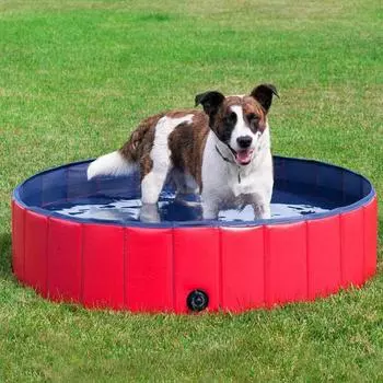 Складной бассейн для собак, ванна для купания собак, бассейн для маленьких собак, ванна для купания домашних животных в помещении и на открытом воздухе, аксессуары для домашних животных 80x20cm1 красный